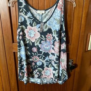 NWT Loft mixed media floral top